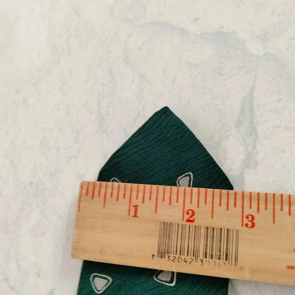 Envoy Retro Vintage Green Off White Triangle Pattern Necktie Tie 56x3 - Picture 6 of 7